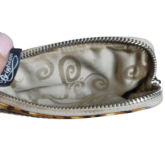 Brighton Wallet Leopard Print Glossy Keychain Zip Card Slots Animal Print - Picture 5 of 9